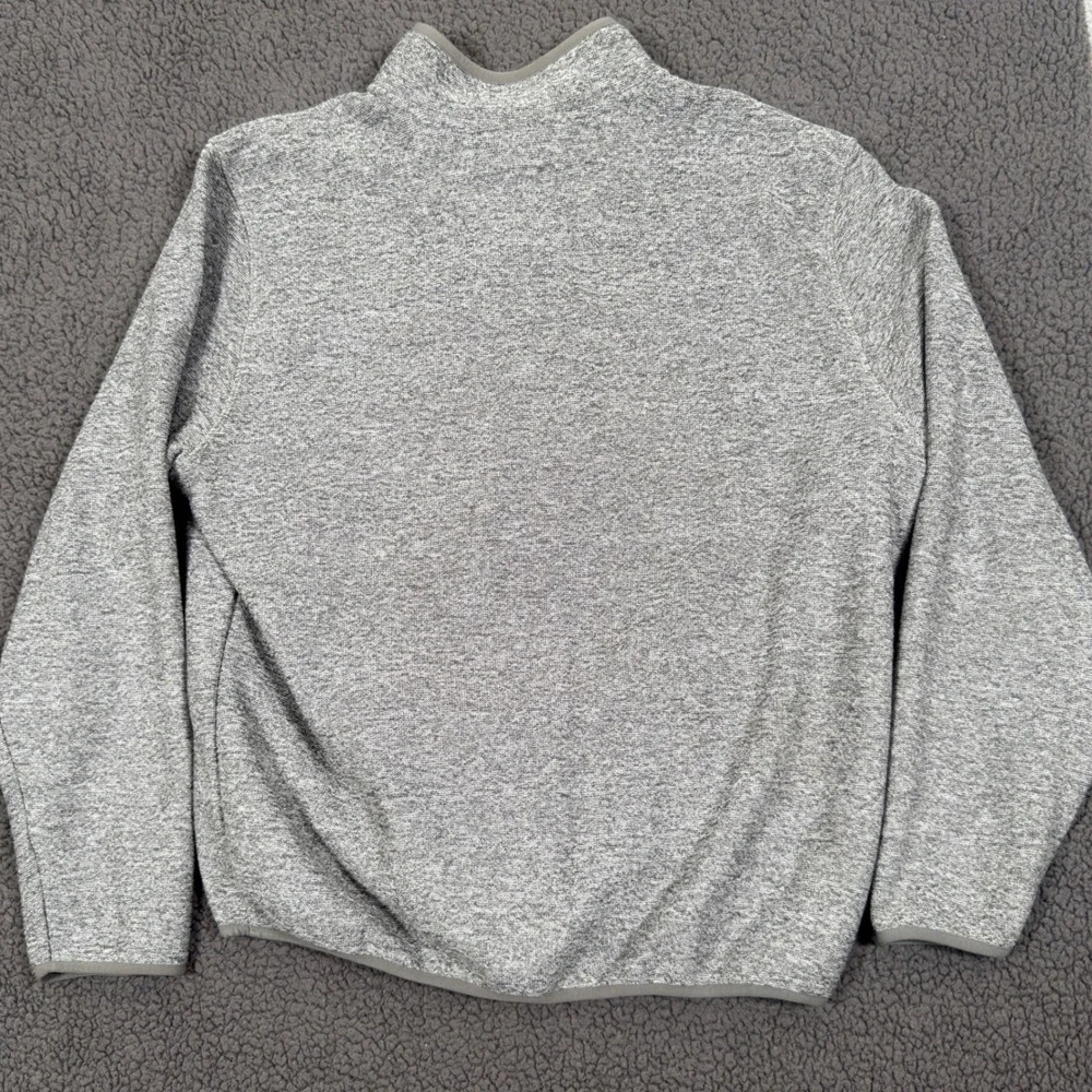 Eddie Bauer Sweater Mens XL Gray Fleece Pullover Outdoor Quarter Snap Jacket